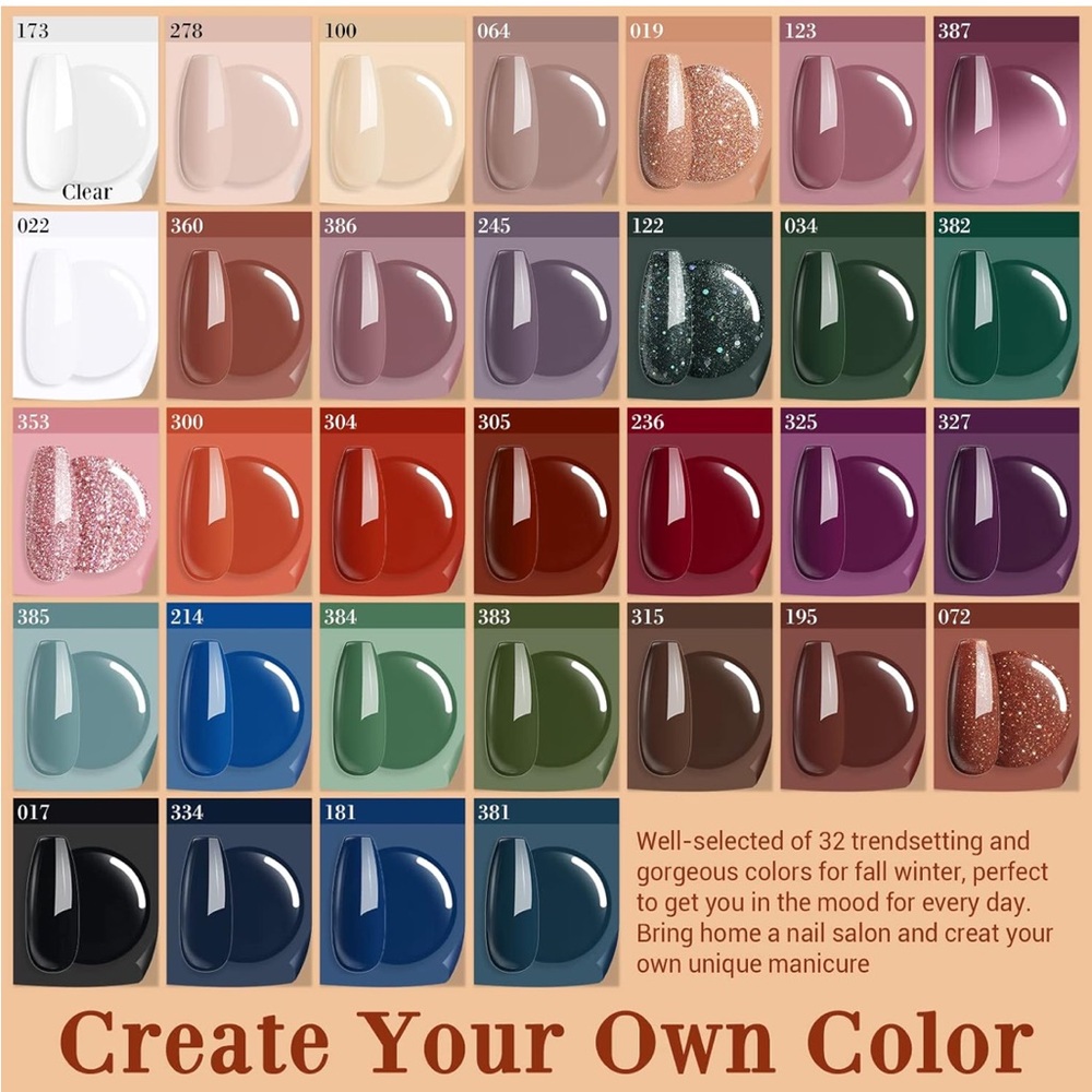 AZUREBEAUTY 42Pcs Dip Powder Nail Kit Starter, 32 Colors NEW - Picture 13 of 13